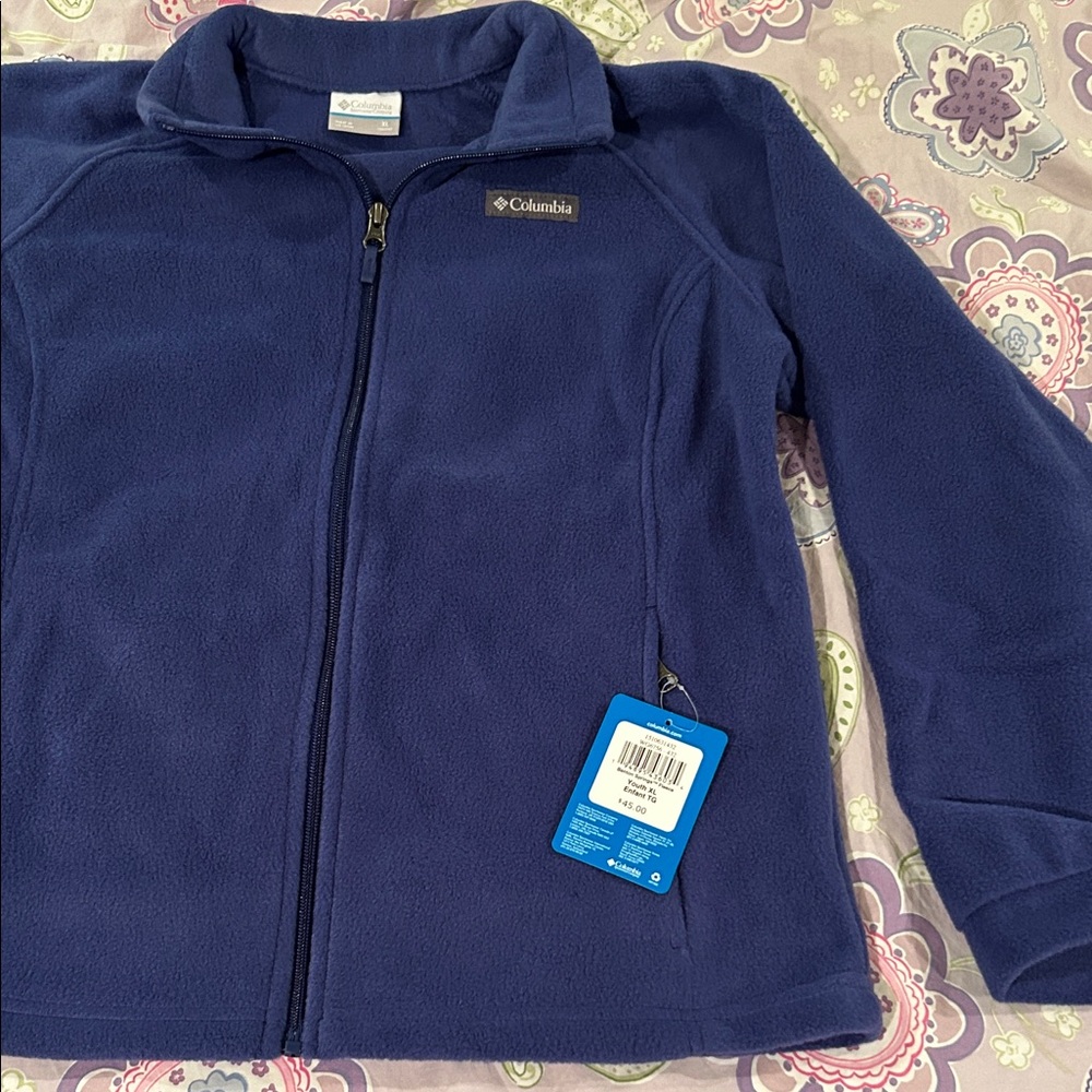 NWT Columbia Kids Jacket - Blue in XL 2 pockets fleece jacket